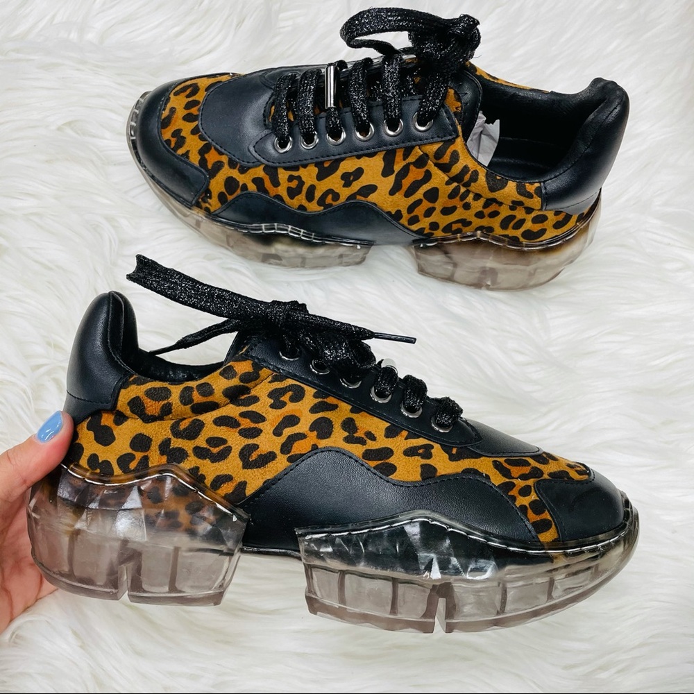 Black leopard chunky sneaker - Picture 4 of 6